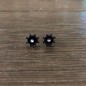 Black abstract stud earrings